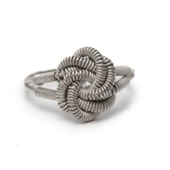 Vintage Silver Knot Ring Mattenklopper Style Friendship Love Suriname Dutch - Picture 1 of 14